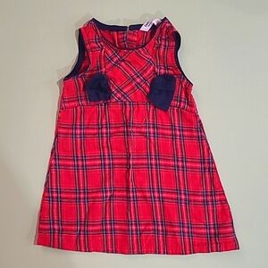 9-12 month red and blue plaid summer dress "Beebay" brand.